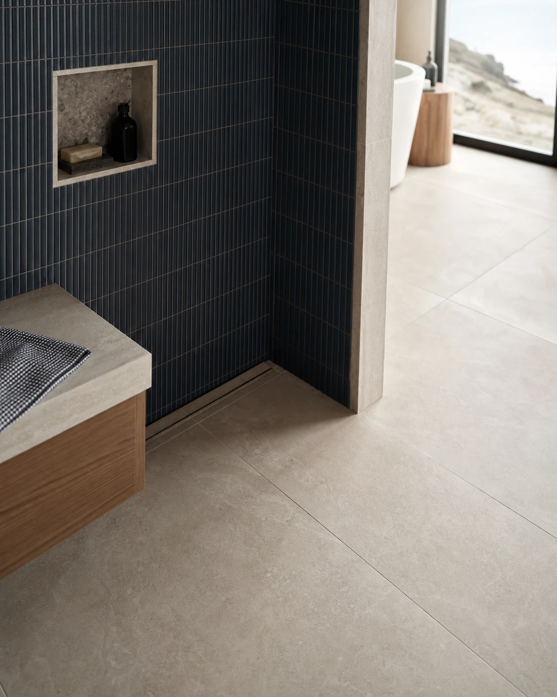 Residential wall and floor tiling detail